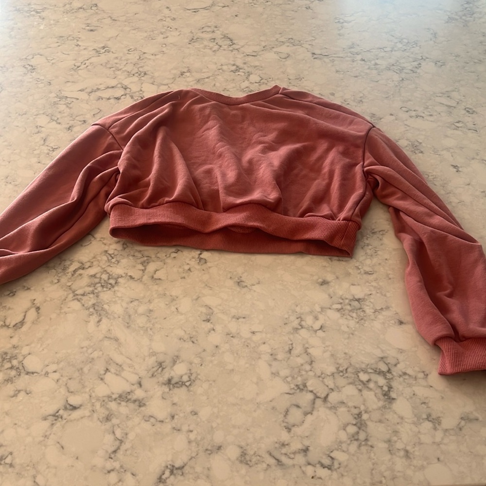 Pink sweater. Very cute no stains. Barely worn